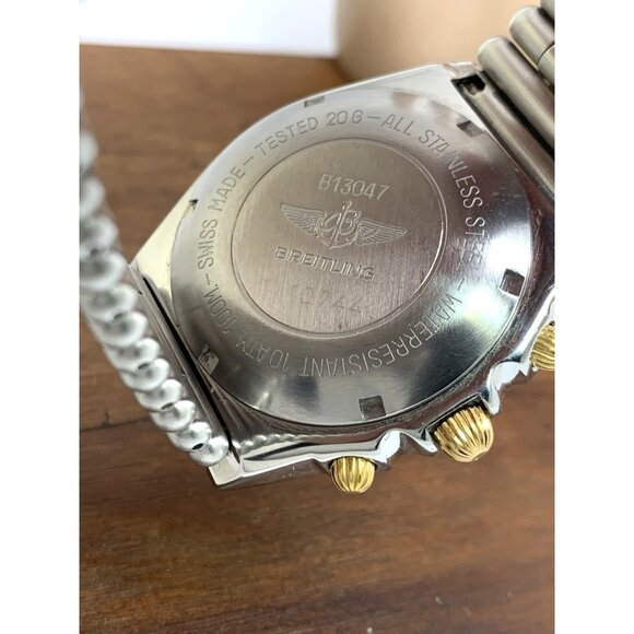 Breitling Men's Watch B13047 Swiss Automatic Chronograph 18K Gold Steel 40mm - Picture 5 of 13